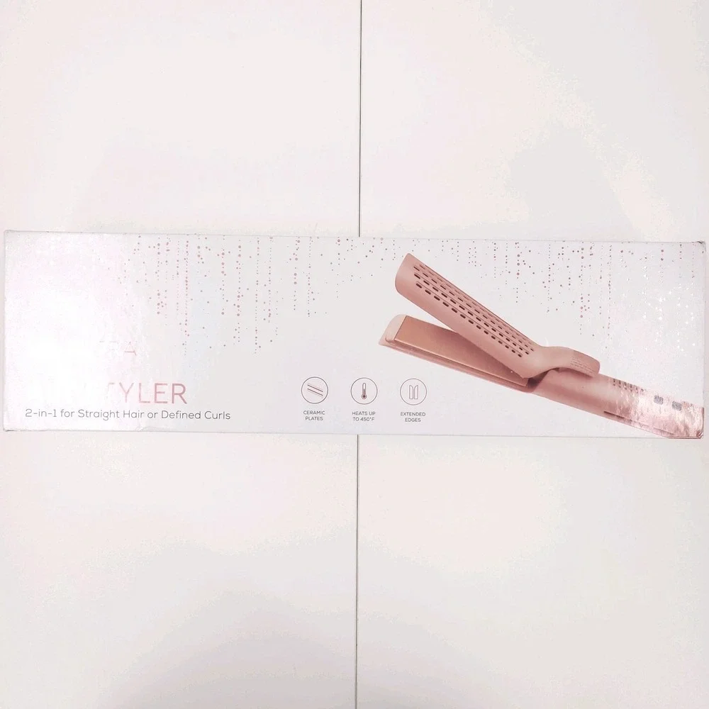 Sutra Air Styler 2 in 1 Hair Straightener + Curler Ceramic Plates Rose Gold Pink